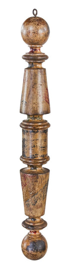 incredibly rare and unusually small original highly sought after 19th century finely turned original american exterior diminutive solid pine wood barber pole trade sign with original paint