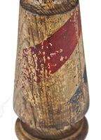 incredibly rare and unusually small original highly sought after 19th century finely turned original american exterior diminutive solid pine wood barber pole trade sign with original paint