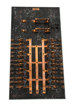 very rare oversized early 20th century new york city subway sub-station open style or "front" switchboard with faux marbleized solid slate insulator back panel