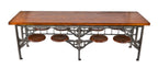 all original fully functional early 20th century ford auto assembly plant "no. 314" sectional 8-seat lunch hall table