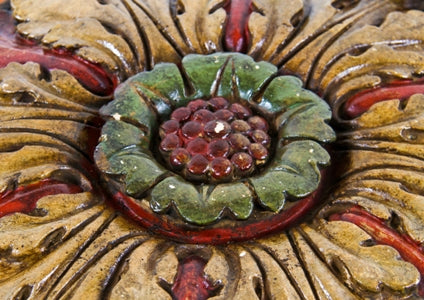 remarkably intact late 1920's american antique interior lawndale theater auditorium ornamental polychromed plaster ceiling medallion