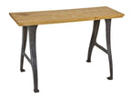 early 20th century repurposed factory machine shop arbor press console table with newly added ash wood top