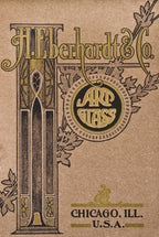 original and completely intact c. 1900-1910 antique american "wrightesque" style stained glass salvaged chicago transom window with chevron motifs