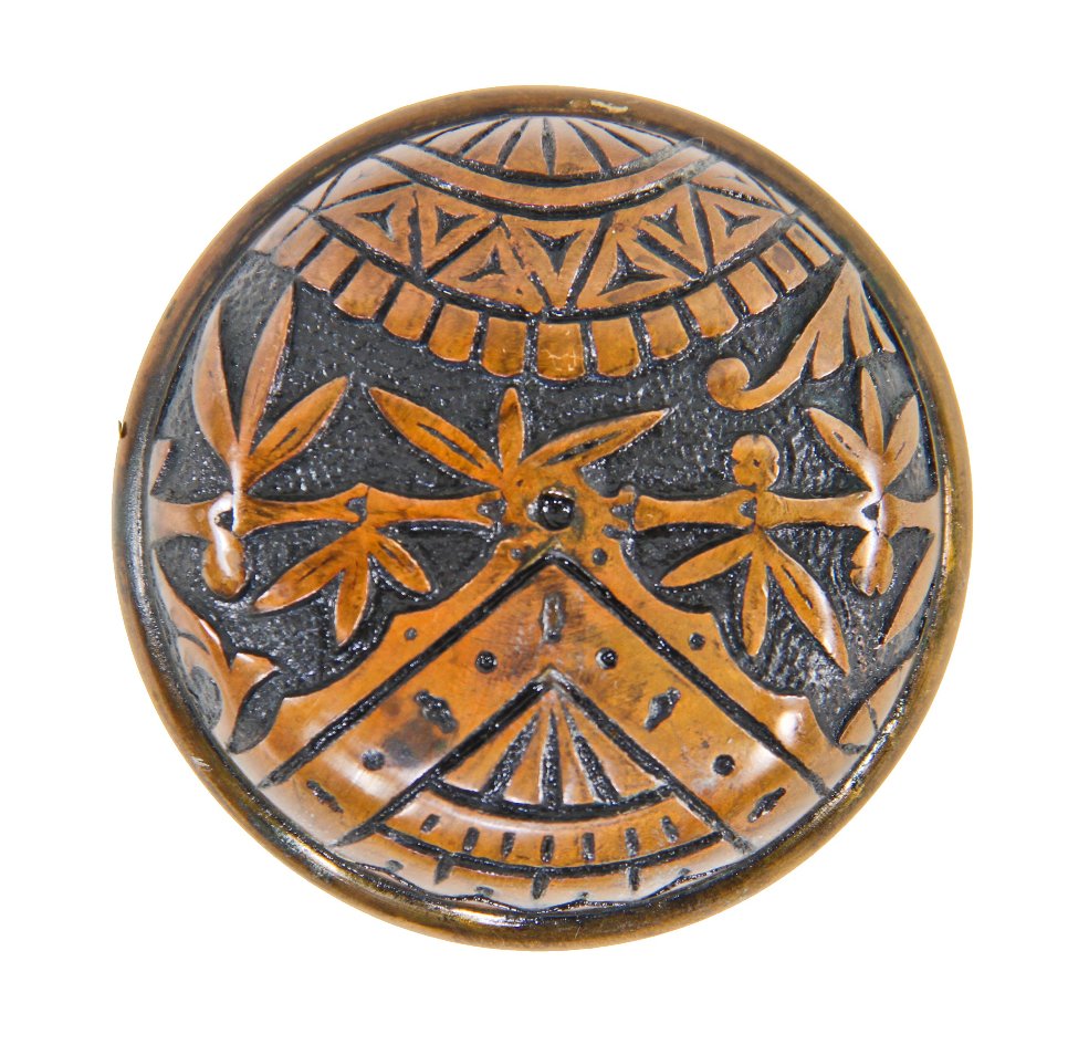original single 19th century antique american eastlake style "bamboo" pattern banded rim interior residential passage size doorknob
