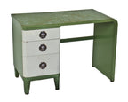 original unrestored c. 1930's american art deco style dupont "deluxe" two-tone green enameled streamlined style steel desk