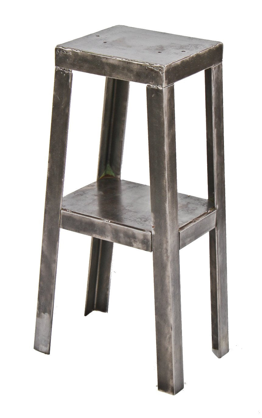 c. 1940's vintage american custom industrial all-welded joint angled steel four-legged stationary grinding machine base