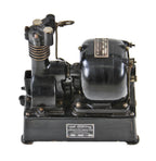 early 20th century rare antique american industrial "type e" janette self-contained single-cylinder air compressor with original baked black enameled finish