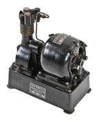 early 20th century rare antique american industrial "type e" janette self-contained single-cylinder air compressor with original baked black enameled finish