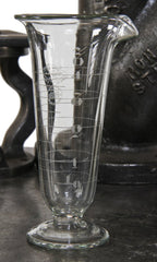 original and intact early 20th century antique american made lightly etched apothecary conical-shaped freestanding measure
