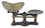 late 19th or early 20th century chicago drugstore polychromed cast iron countertop druggists weighing scale with oversized wrought brass scoop
