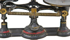 late 19th or early 20th century chicago drugstore polychromed cast iron countertop druggists weighing scale with oversized wrought brass scoop