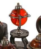 hard to find all original early 20th century american industrial lavatory room wall-mount tilting antique liquid soap dispenser with nickel-plated bracket