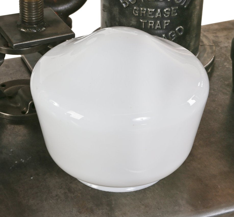 original early 20th century antique american "opal glass" school house style reliance building pendant light replacement shade