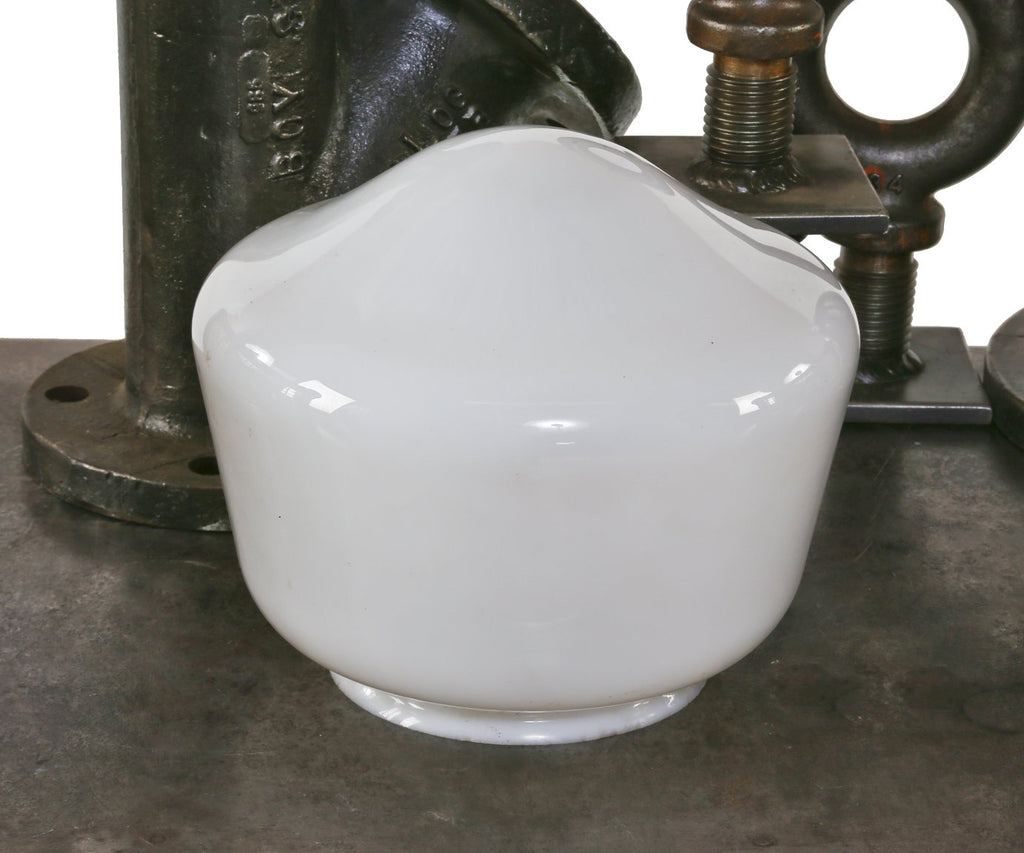 slightly tapered and dome-shaped school house style "milk glass" reliance building interior pendant light replacement shade