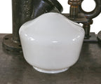 slightly tapered and dome-shaped school house style "milk glass" reliance building interior pendant light replacement shade