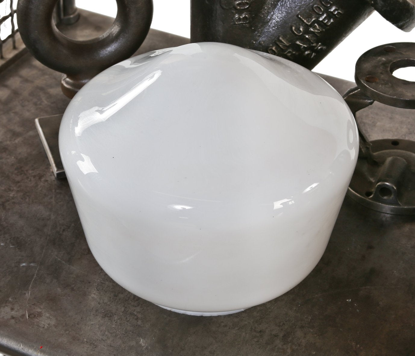 antique american school house style interior reliance building "milk glass" hallway pendant light replacement shade or globe