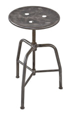 adjustable height american antique medical three-legged bent tubular steel hospital operating room stool with revolving seat