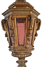 beautiful c. early 1920's all original american interior theater lobby polychromed "composition" electric pendant light with original canopy