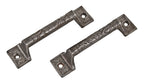 hard to find all original 19th century antique american ornamental cast iron "oriental" pattern residential window sash pulls or handles