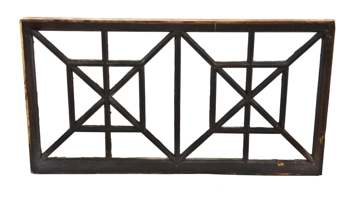 unusual oversized 19th century largely intact painted pine wood single fixed sash window or skylight panel salvaged from a chicago police department jail or holding station