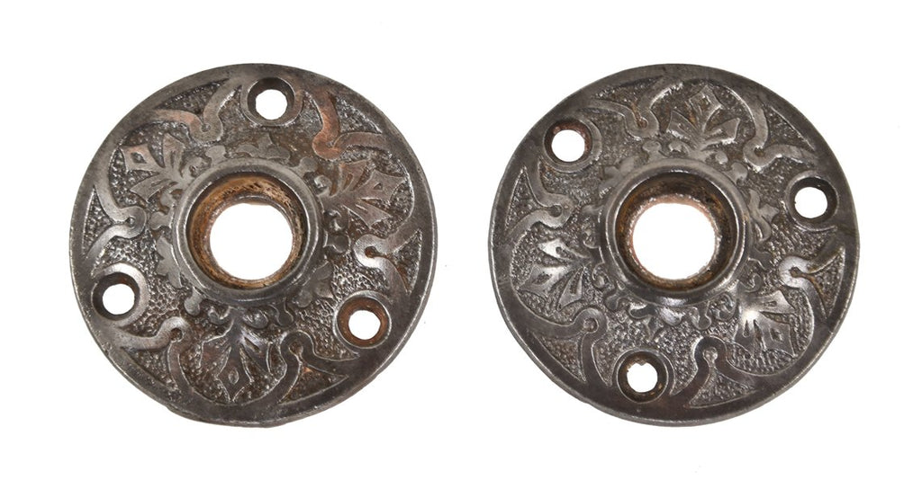 refinished late 19th century american victorian era ornamental cast iron branford interior residential surface mount passage door rosettes