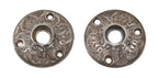 original 19th century antique american victorian era ornamental cast iron interior residential passage door rosettes with repeating palmette design motif
