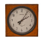c. 1913-15 original and intact american antique industrial wall-mount chicago twine factory oak wood-cased time recorder "hahl" pneumatic secondary or "slave" clock