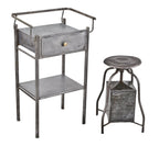 unusual and hard to find original early 1920's american antique medical stationary bent tubular steel hospital examination room doctor stool with integrated trash can