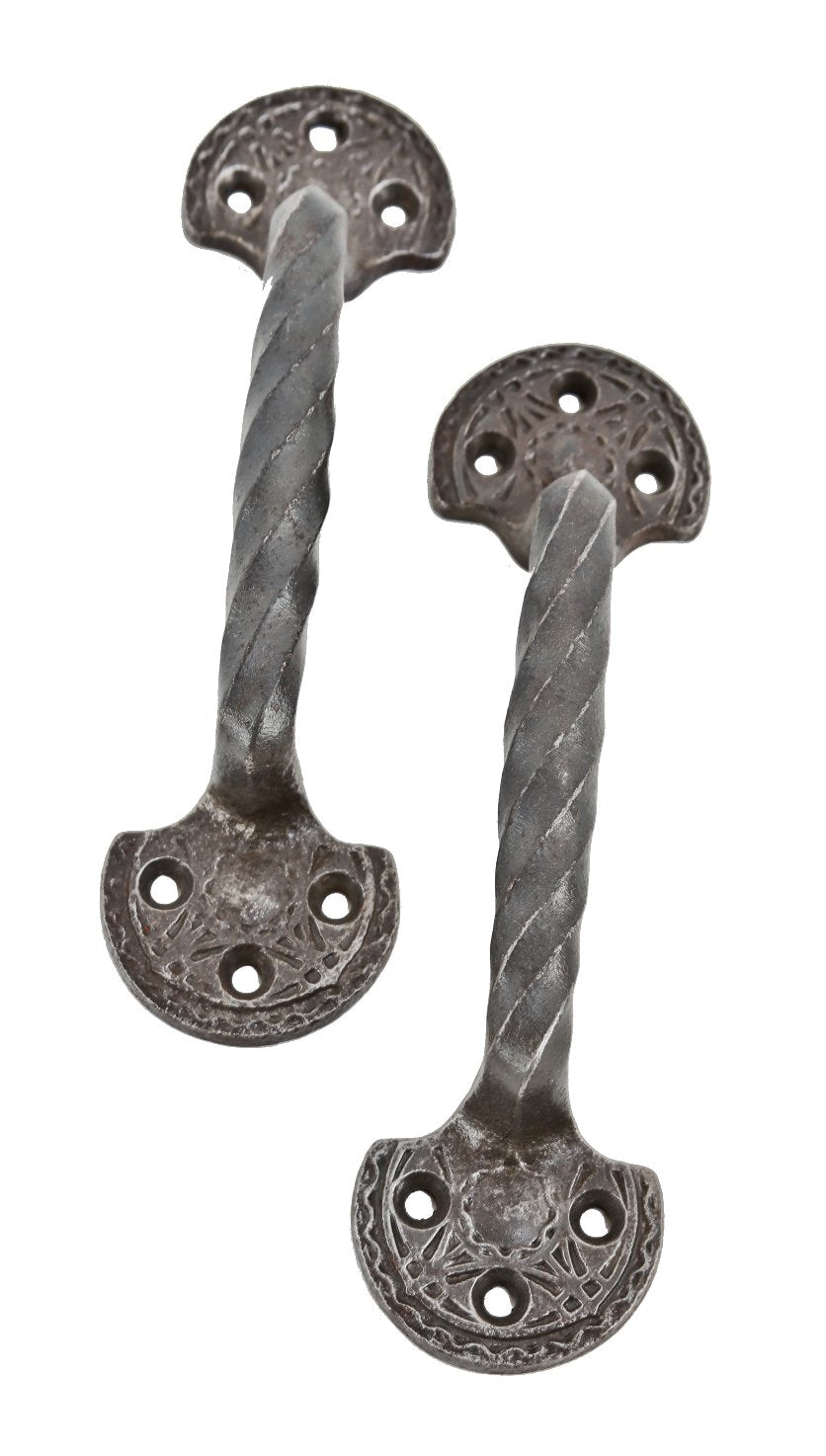 c. 1894-5 antique american interior chicago stock exchange commercial building ornamental cast iron oversized window sash pulls or lifts designed by louis h. sullivan