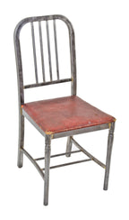 hard to find original c. 1930's american depression era lightweight pressed and folded tubular steel simmons side chair with original seat cushion left intact