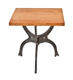 c. 1900's original antique american industrial repurposed "eclipse" water or steam boiler low-lying three-legged stand with a newly added solid cherry wood tabletop