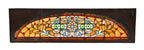 outstanding all original gargantuan c. 1880's largely intact chicago mansion arch top or "eyebrow" stained glass window with several faceted jewels and large rondels