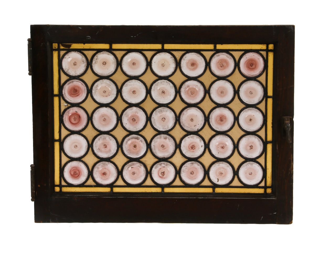 all original and unrestored american victorian era interior residential leaded art glass chicago gold coast mansion hinged casement window with rondels