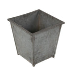 c. 1930's american vintage industrial diminutive pressed and folded galvanized steel tapered factory trash can with rolled rim and riveted bottom