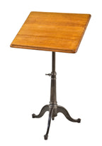 single late 19th or early 20th century antique american industrial "dietzgen" fully adjustable drafting table with three-legged cabriole style base