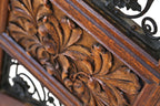well documented 19th century museum-quality original varnished quartered oak wood and ornamental wrought iron potter palmer mansion angled staircase railing