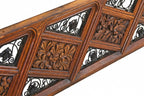 well documented 19th century museum-quality original varnished quartered oak wood and ornamental wrought iron potter palmer mansion angled staircase railing