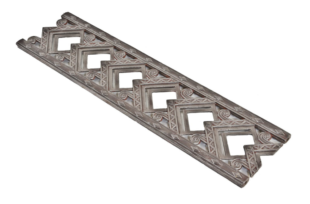 impressive c. 1920's documented american art deco style refinished ornamental cast iron mashall field & company department store perforated exterior building facade panel