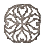 visually striking museum-quality original c. 1892 ornamental wrought iron m.a. meyer loft building fire escape platform panel fragment with brushed metal finish