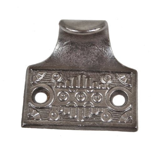 diminutive 19th century original antique american eastlake style "windsor" pattern interior residential ornamental cast iron single window sash lift or finger pull