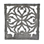 original late 19th century historically important custom-cut m.a. meyer loft building exterior ornamental wrought iron fire escape panel with striking moorish design