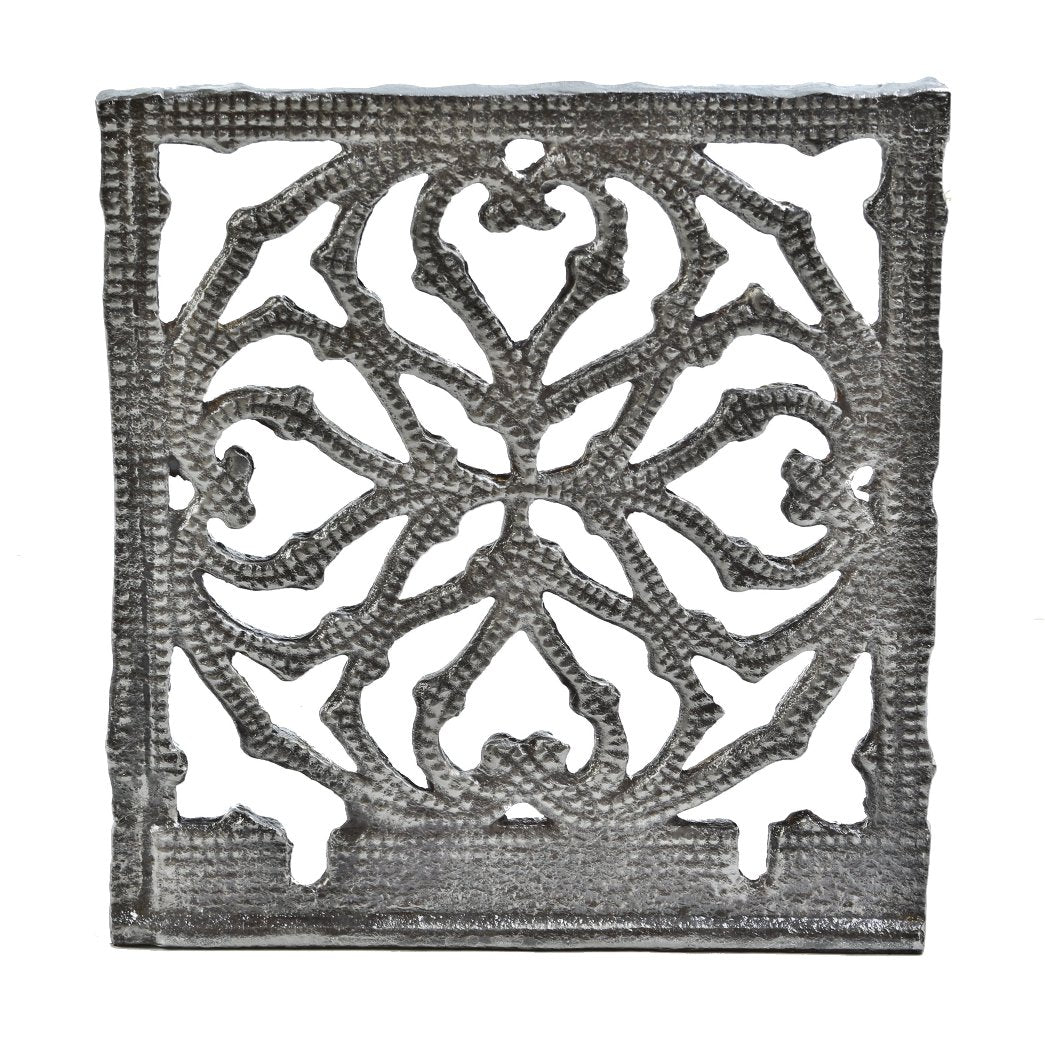 original late 19th century historically important custom-cut m.a. meyer loft building exterior ornamental wrought iron fire escape panel with striking moorish design
