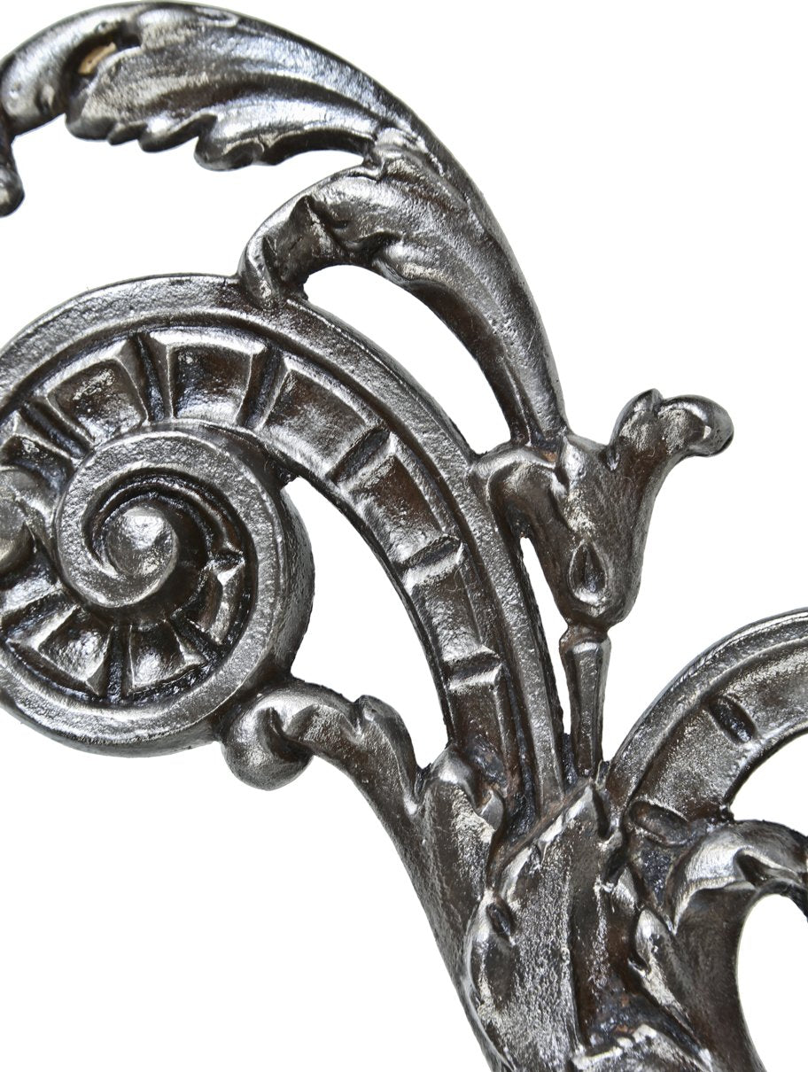 original historically-important late 19th century refinished ornamental cast iron interior ywca hotel rear staircase baluster with intricate leafage and bellflowers