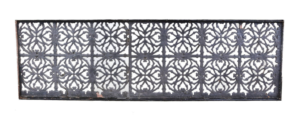 original museum-quality c. 1892 black enameled ornamented wrought iron exterior m.a. meyer commercial loft building fire escape open or perforated grate with unusual moorish design