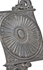 single 19th century museum-quality original interior ornamental cast iron neoclassical style leiter ii building double-sided staircase baluster panel with scalloped center