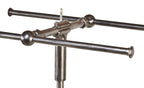 original and intact c. 1930's american antique industrial freestanding "korrect-way" double tubular steel pole chicago department store clothing rack with weighted base