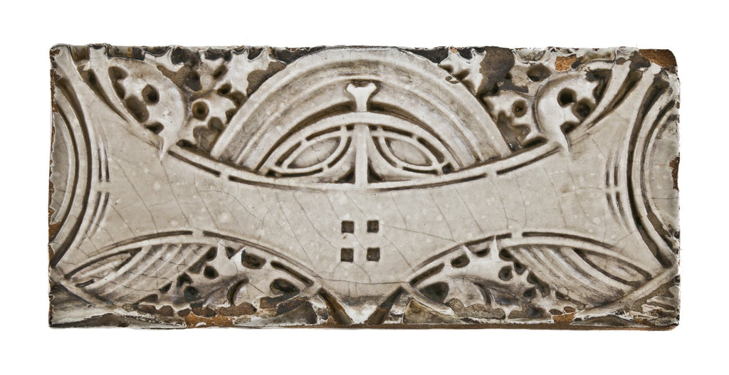 historically important late 19th or early 20th century original exterior white glazed terra cotta schlesinger & mayer department store building stringcourse panel