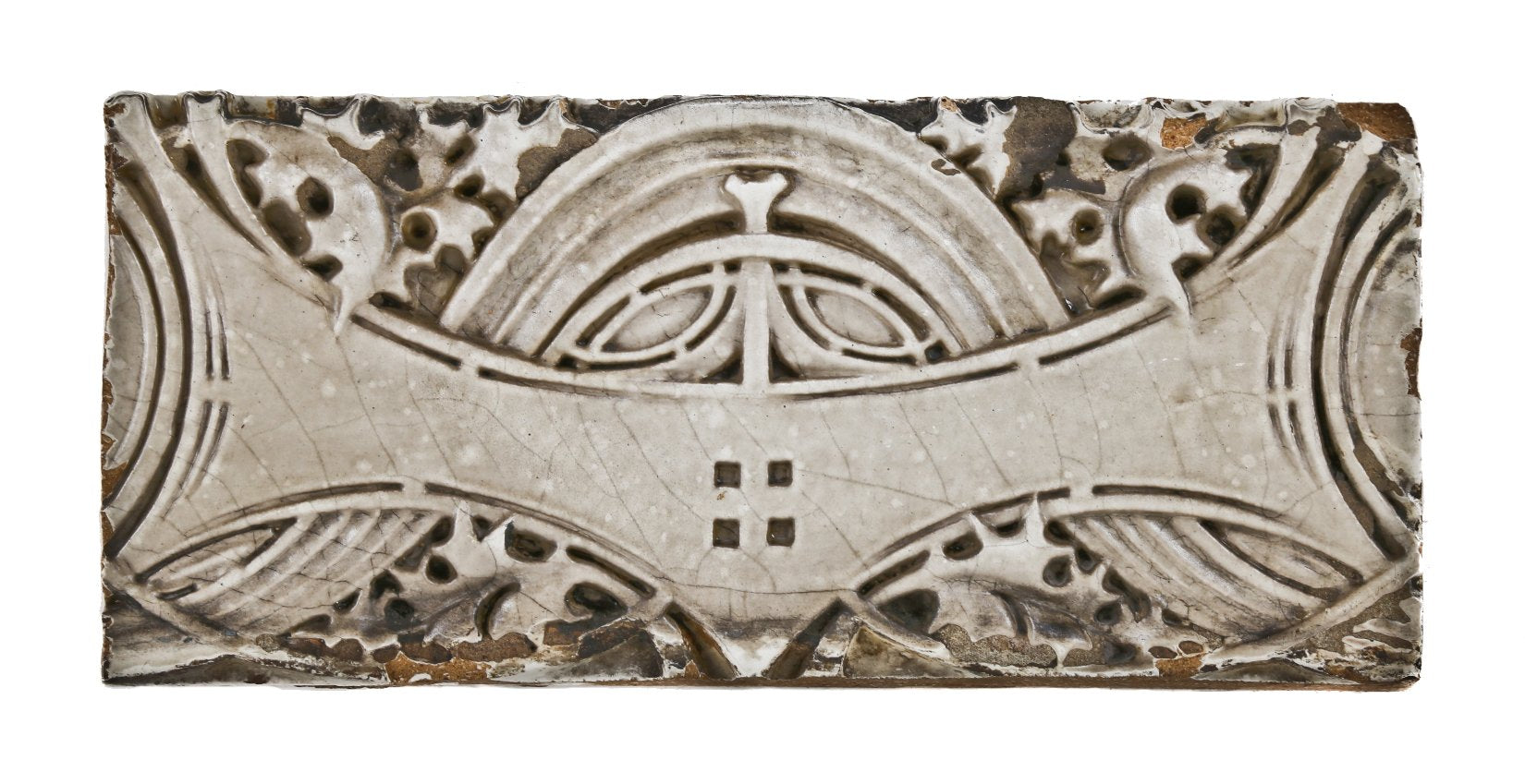 historically important late 19th or early 20th century original exterior white glazed terra cotta schlesinger & mayer department store building stringcourse panel