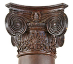single late 19th century original freestanding solid white oak lock stave joint tapered interior residential "room divider" column bedecked with original ornamental ionic capital