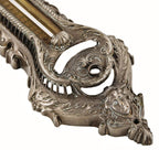 rare late 19th or early 20th century nickel-plated ornamental cast bronze wall-mount johnson interior residential mechanical thermostat cover with scale plate and glass thermometer